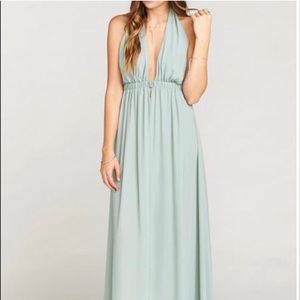 Show me your mumu silver sage maxi dress